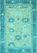 Machine Washable Oriental Light Blue Traditional Rug, wshabs2711lblu