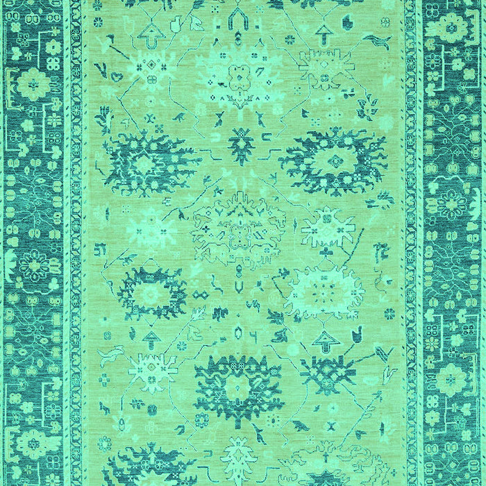 Machine Washable Oriental Turquoise Traditional Area Rugs, wshabs2711turq