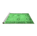 Sideview of Machine Washable Oriental Emerald Green Traditional Area Rugs, wshabs2711emgrn