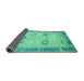 Sideview of Oriental Turquoise Traditional Rug, abs2711turq