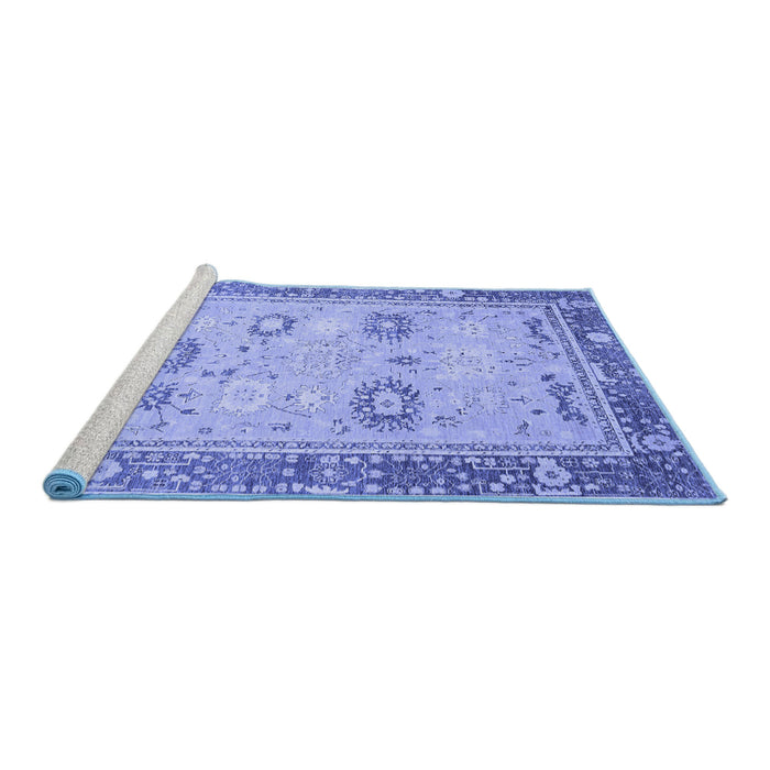 Sideview of Machine Washable Oriental Blue Traditional Rug, wshabs2711blu