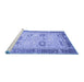 Sideview of Machine Washable Oriental Blue Traditional Rug, wshabs2711blu