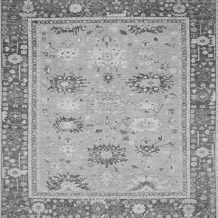 Square Machine Washable Oriental Gray Traditional Rug, wshabs2711gry