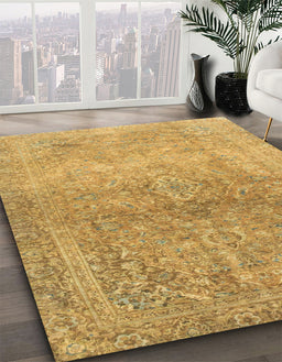 Abstract Sedona Brown Oriental Rug in Family Room, abs2712