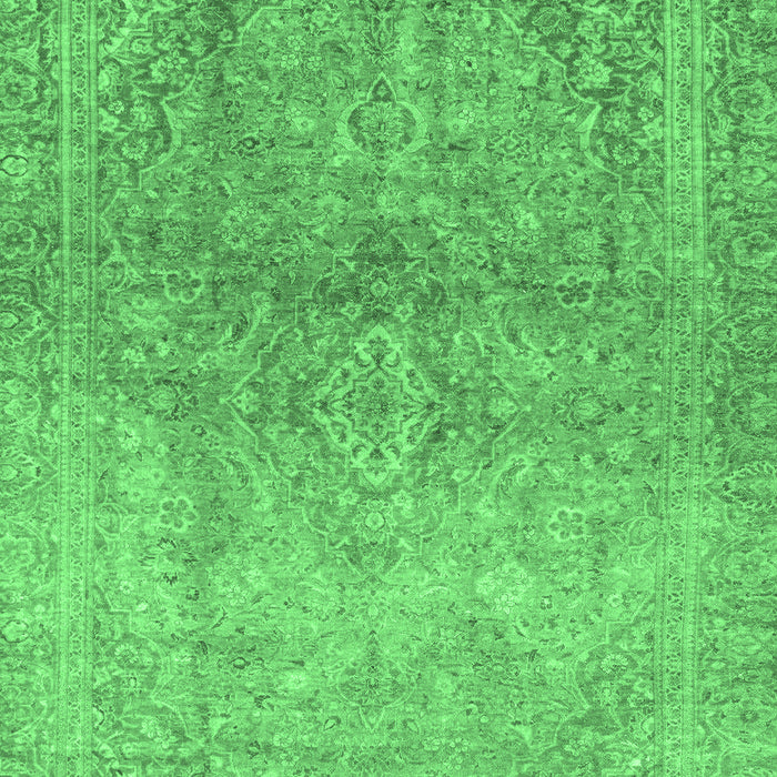 Machine Washable Oriental Emerald Green Traditional Area Rugs, wshabs2712emgrn
