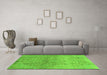 Machine Washable Oriental Green Traditional Area Rugs in a Living Room,, wshabs2712grn