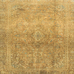 Square Machine Washable Abstract Sedona Brown Rug, wshabs2712