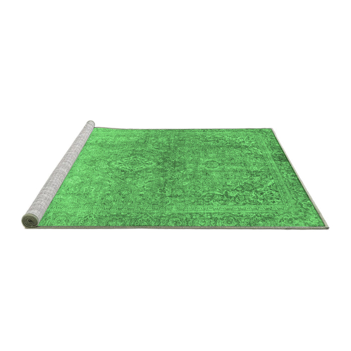 Sideview of Machine Washable Oriental Emerald Green Traditional Area Rugs, wshabs2712emgrn