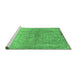 Sideview of Machine Washable Oriental Emerald Green Traditional Area Rugs, wshabs2712emgrn