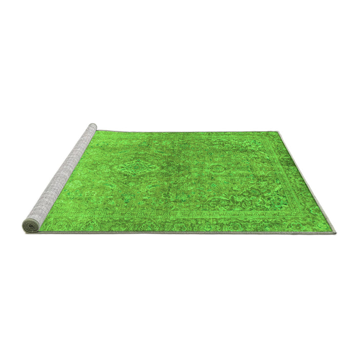 Sideview of Machine Washable Oriental Green Traditional Area Rugs, wshabs2712grn