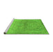 Sideview of Machine Washable Oriental Green Traditional Area Rugs, wshabs2712grn