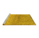 Sideview of Machine Washable Oriental Yellow Traditional Rug, wshabs2712yw