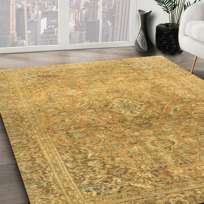 Machine Washable Abstract Sedona Brown Rug in a Family Room, wshabs2712