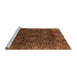 Sideview of Machine Washable Abstract Red Rug, wshabs2713