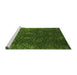 Sideview of Machine Washable Abstract Green Modern Area Rugs, wshabs2713grn