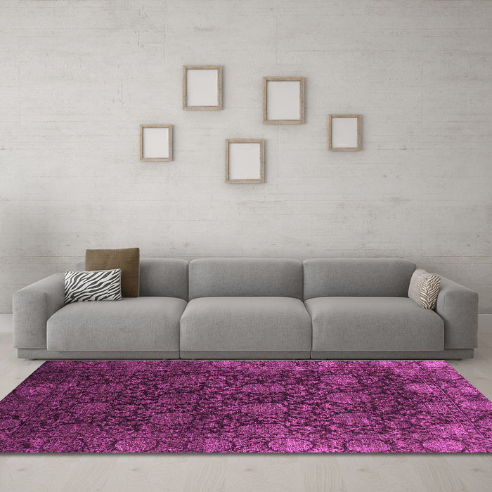 Machine Washable Abstract Purple Modern Area Rugs in a Living Room, wshabs2713pur