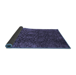 Sideview of Abstract Blue Modern Rug, abs2713blu