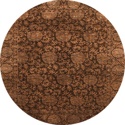 Round Machine Washable Abstract Red Rug, wshabs2713