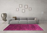 Machine Washable Abstract Pink Modern Rug, wshabs2713pnk