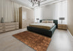 Abstract Red Modern Rug in a Bedroom, abs2713