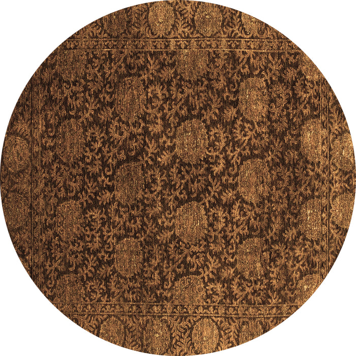 Round Machine Washable Abstract Brown Modern Rug, wshabs2713brn