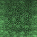 Square Machine Washable Abstract Emerald Green Modern Area Rugs, wshabs2713emgrn