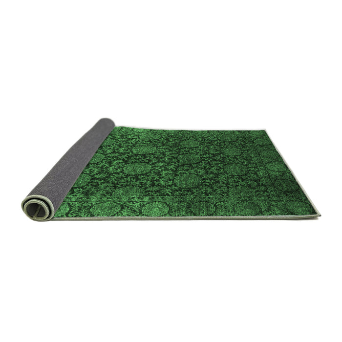 Sideview of Abstract Emerald Green Modern Rug, abs2713emgrn