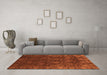 Machine Washable Abstract Orange Modern Area Rugs in a Living Room, wshabs2713org