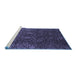 Sideview of Machine Washable Abstract Blue Modern Rug, wshabs2713blu