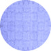 Round Oriental Blue Traditional Rug, abs2714blu