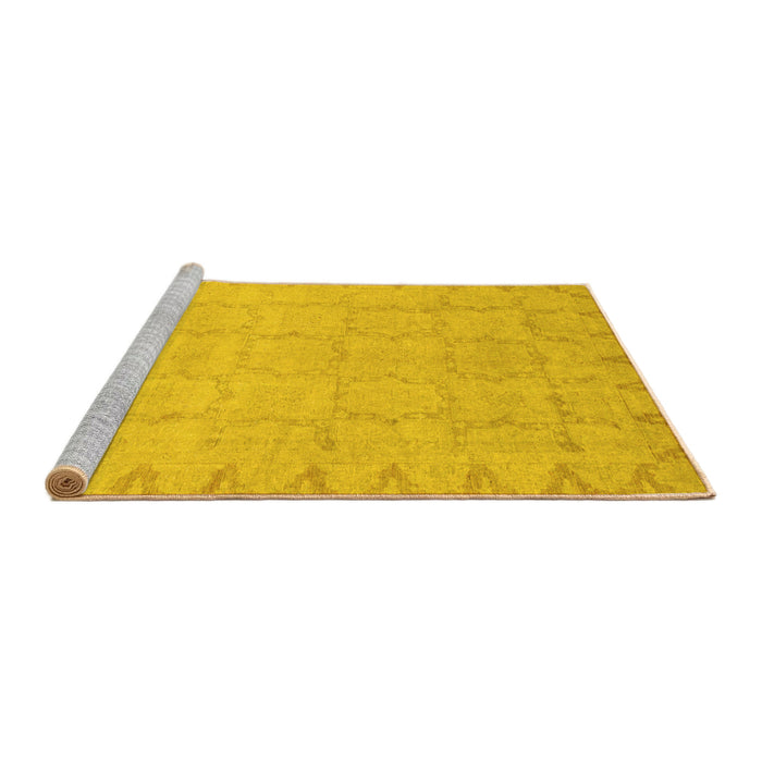 Sideview of Machine Washable Oriental Yellow Traditional Rug, wshabs2714yw