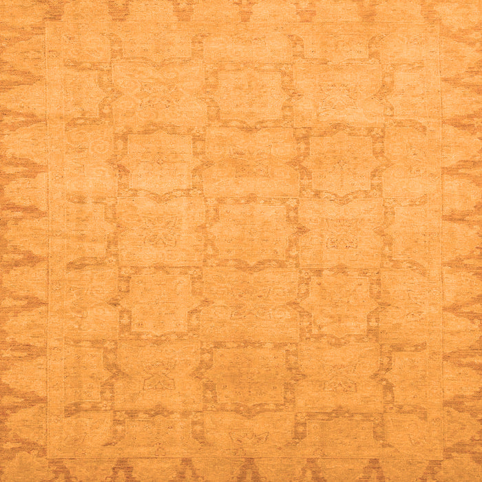 Square Machine Washable Oriental Orange Traditional Area Rugs, wshabs2714org