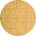 Round Oriental Brown Traditional Rug, abs2714brn