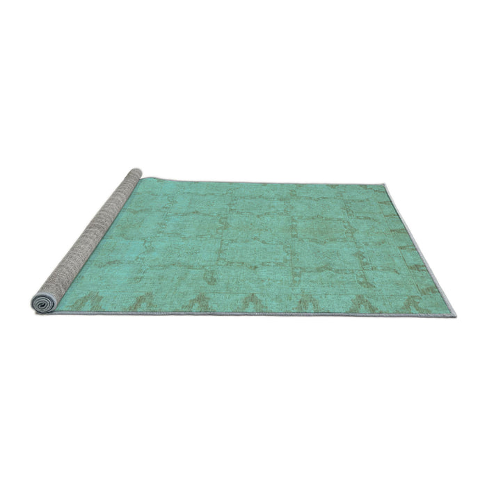 Sideview of Machine Washable Oriental Light Blue Traditional Rug, wshabs2714lblu