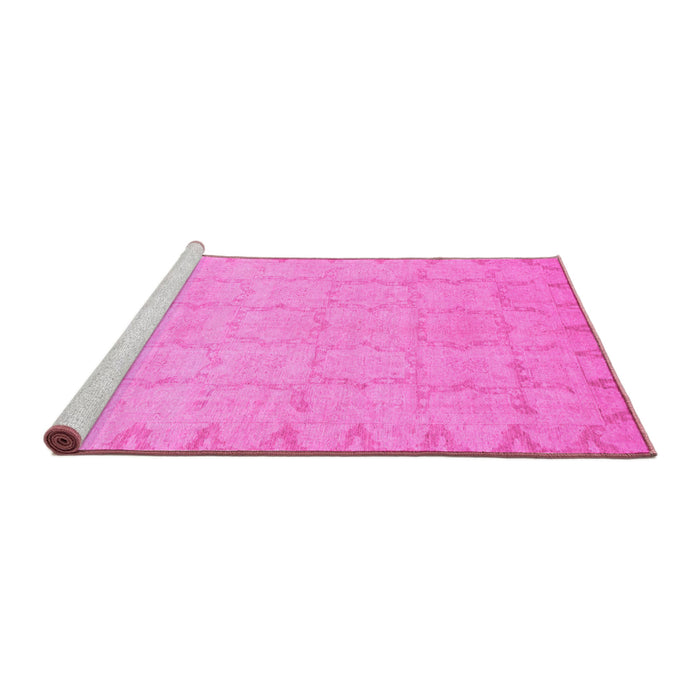 Sideview of Machine Washable Oriental Pink Traditional Rug, wshabs2714pnk
