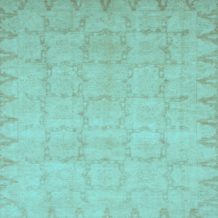 Square Oriental Light Blue Traditional Rug, abs2714lblu