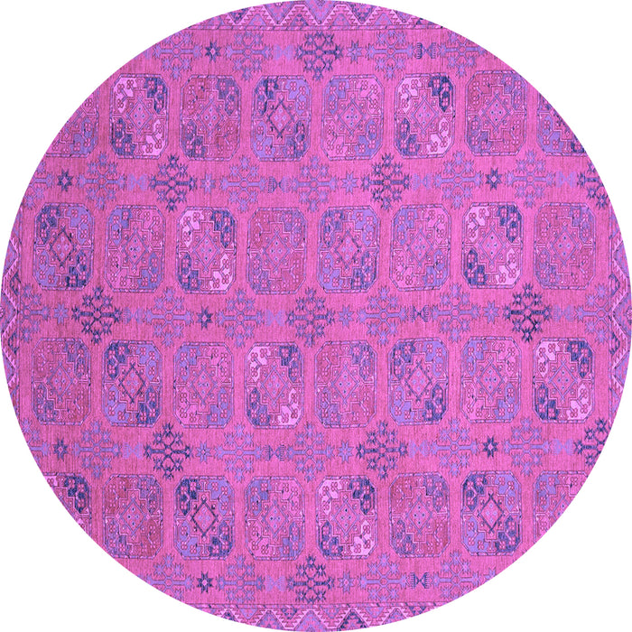 Round Machine Washable Oriental Purple Traditional Area Rugs, wshabs2715pur