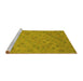 Sideview of Machine Washable Oriental Yellow Traditional Rug, wshabs2715yw