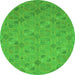 Round Oriental Green Traditional Rug, abs2715grn