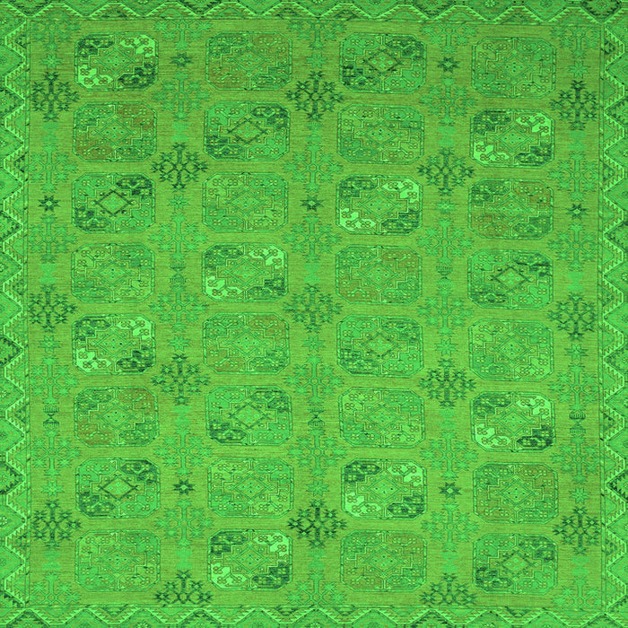 Square Machine Washable Oriental Green Traditional Area Rugs, wshabs2715grn