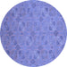 Round Oriental Blue Traditional Rug, abs2715blu