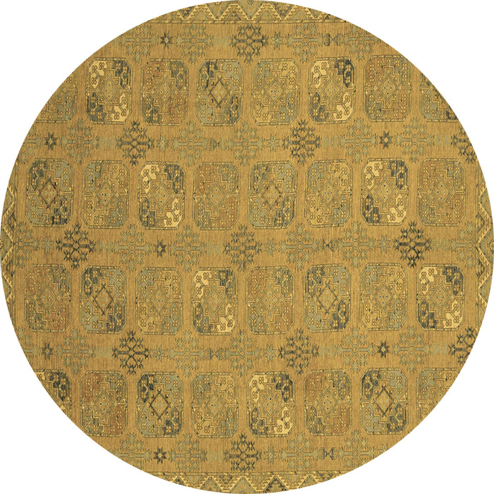Round Machine Washable Oriental Brown Traditional Rug, wshabs2715brn