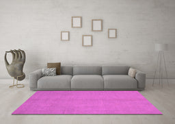 Machine Washable Abstract Pink Modern Rug in a Living Room, wshabs2716pnk