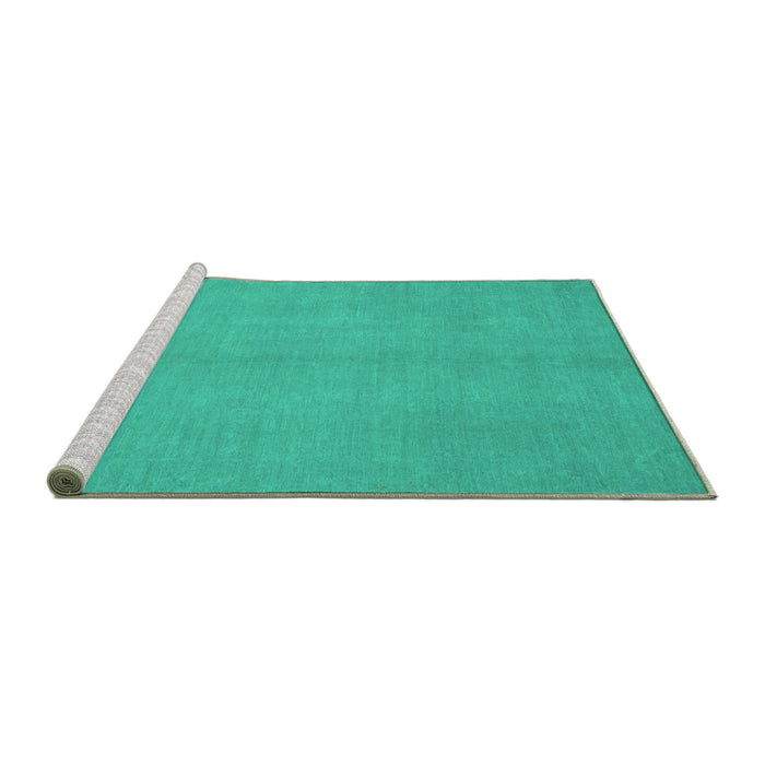 Sideview of Machine Washable Abstract Turquoise Modern Area Rugs, wshabs2716turq