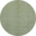 Round Abstract Khaki Green Modern Rug, abs2716