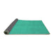 Sideview of Abstract Turquoise Modern Rug, abs2716turq