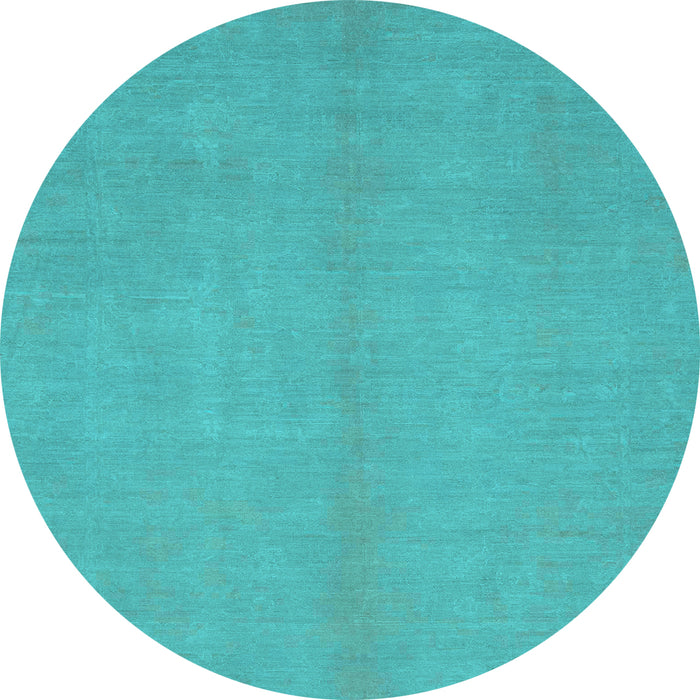 Round Abstract Light Blue Modern Rug, abs2716lblu