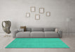 Machine Washable Abstract Turquoise Modern Area Rugs in a Living Room,, wshabs2716turq