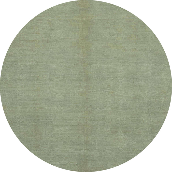 Round Machine Washable Abstract Khaki Green Rug, wshabs2716