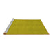 Sideview of Machine Washable Abstract Yellow Modern Rug, wshabs2716yw